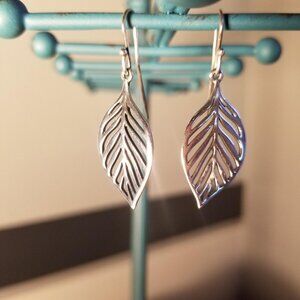 James Avery Open Leaf Dangle Earrings (Retired)